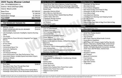 2025 Toyota 4Runner Limited